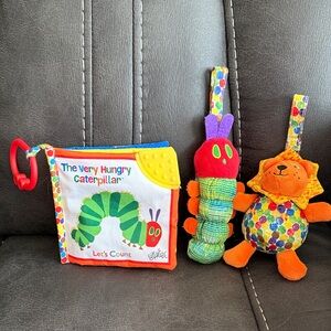 Colorful Caterpillar and Lion Plush Toy Set